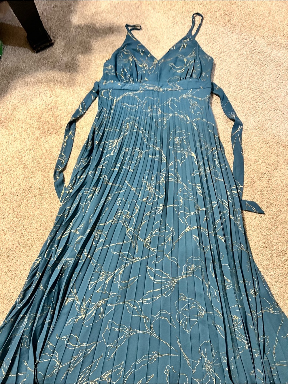 Teal Blue/Green and Gold Dress!